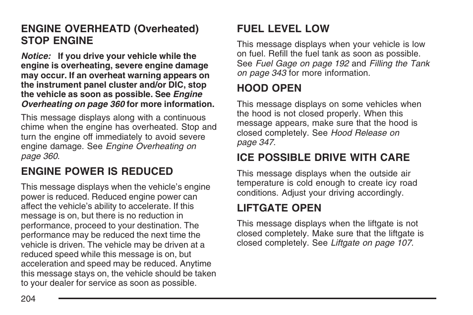Pontiac 2007 Torrent User Manual | Page 204 / 490