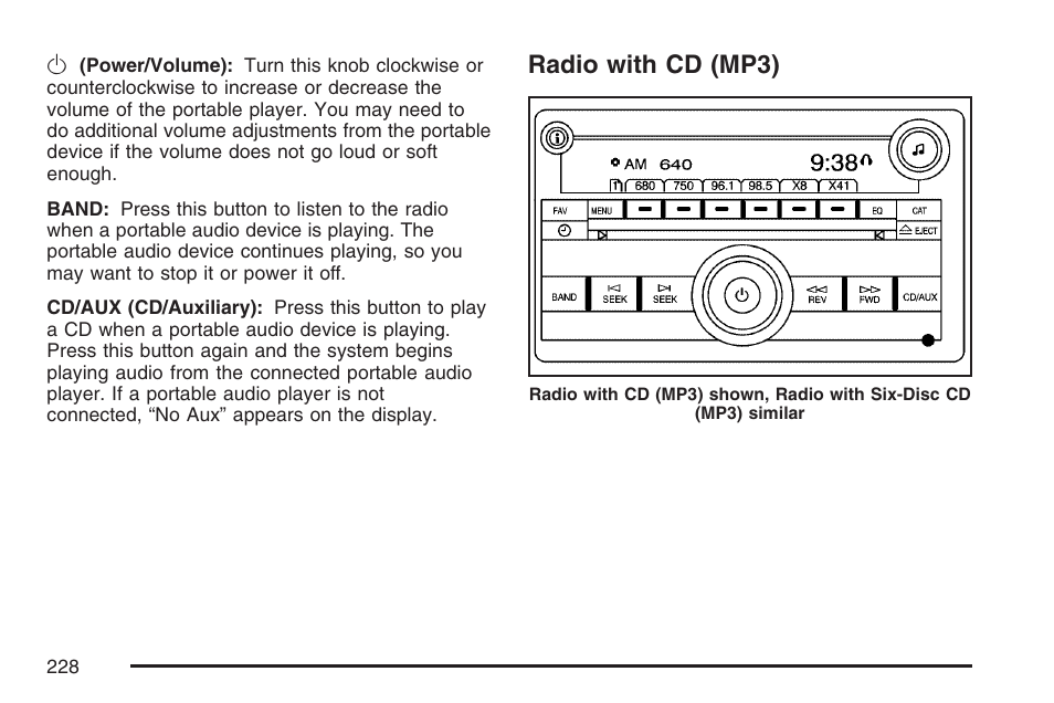 Radio with cd (mp3) | Pontiac 2007 Torrent User Manual | Page 228 / 490