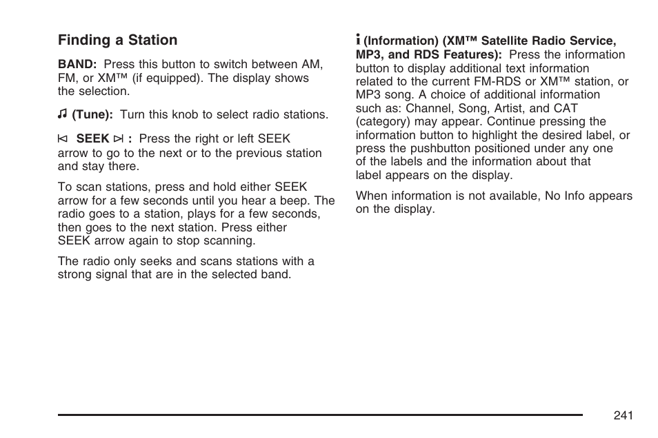 Pontiac 2007 Torrent User Manual | Page 241 / 490