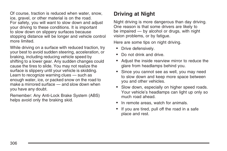 Driving at night | Pontiac 2007 Torrent User Manual | Page 306 / 490