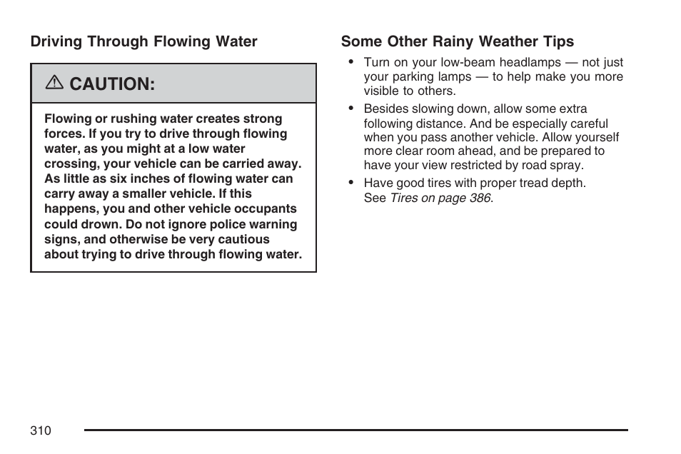 Caution | Pontiac 2007 Torrent User Manual | Page 310 / 490