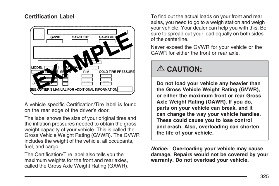 Caution | Pontiac 2007 Torrent User Manual | Page 325 / 490