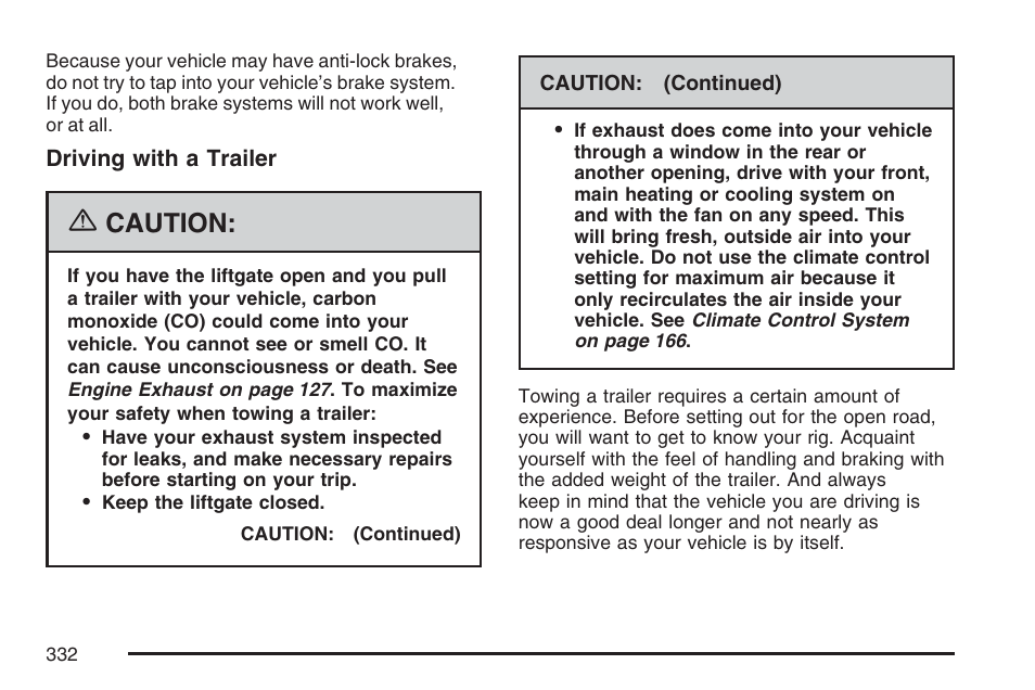 Caution | Pontiac 2007 Torrent User Manual | Page 332 / 490
