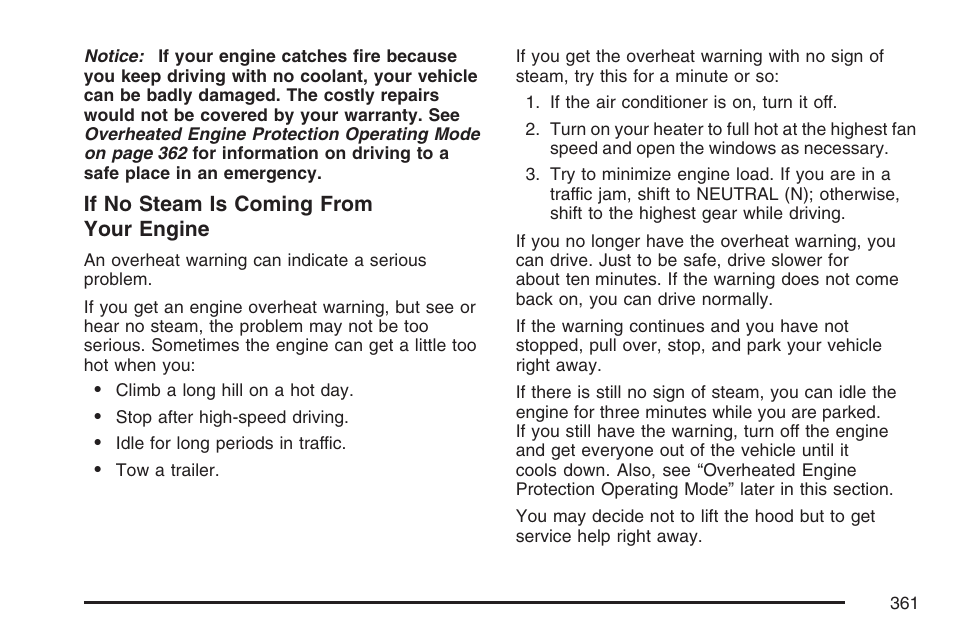 If no steam is coming from your engine | Pontiac 2007 Torrent User Manual | Page 361 / 490