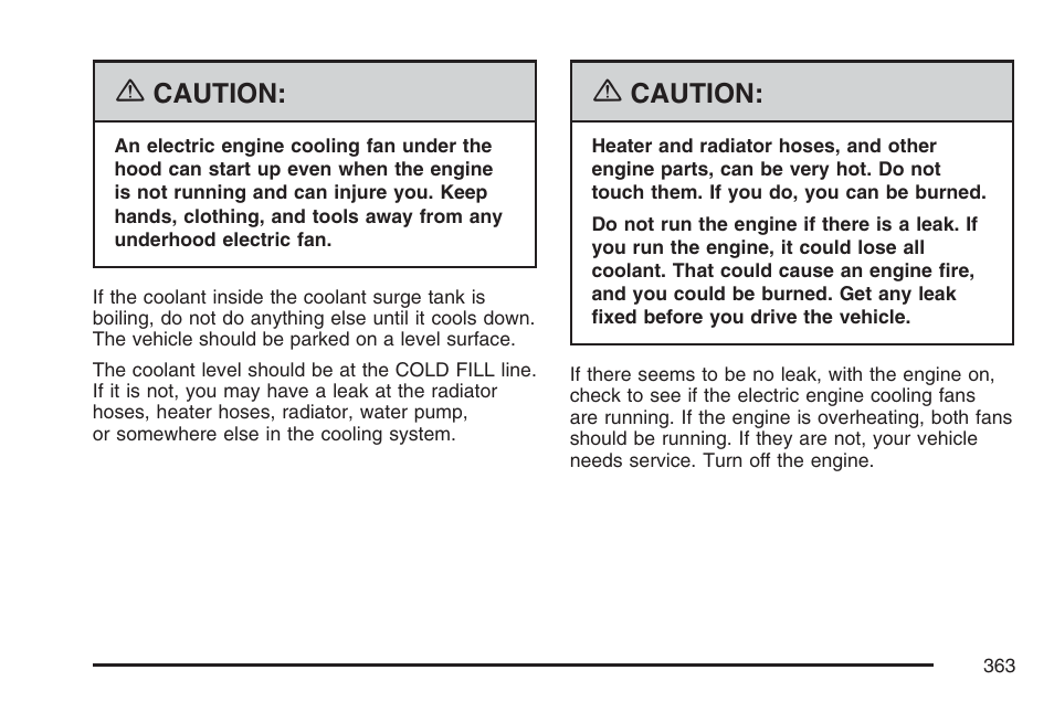 Caution | Pontiac 2007 Torrent User Manual | Page 363 / 490