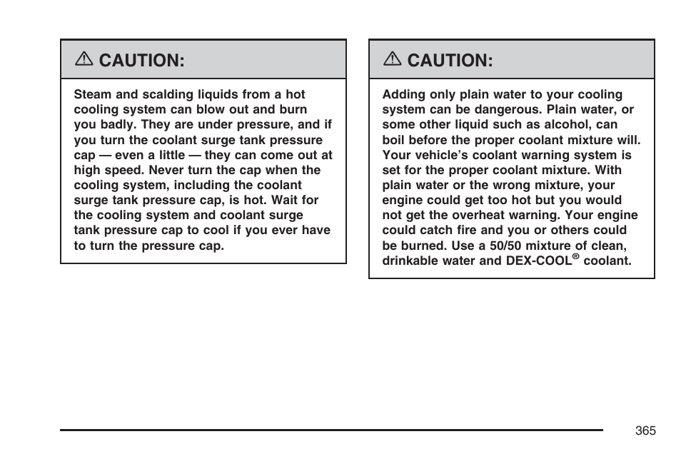 Caution | Pontiac 2007 Torrent User Manual | Page 365 / 490
