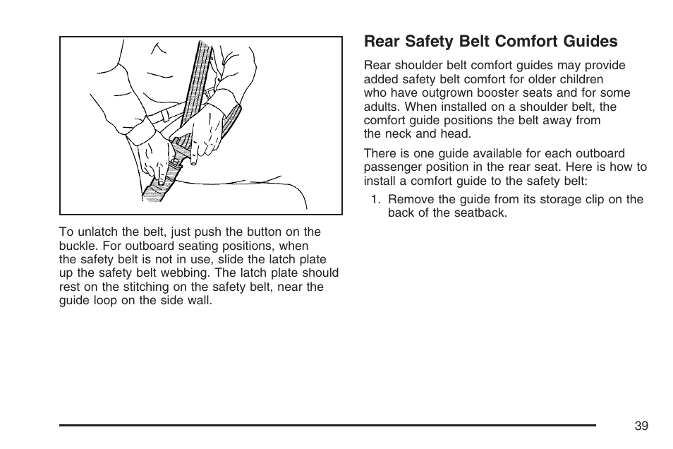 Rear safety belt comfort guides | Pontiac 2007 Torrent User Manual | Page 39 / 490