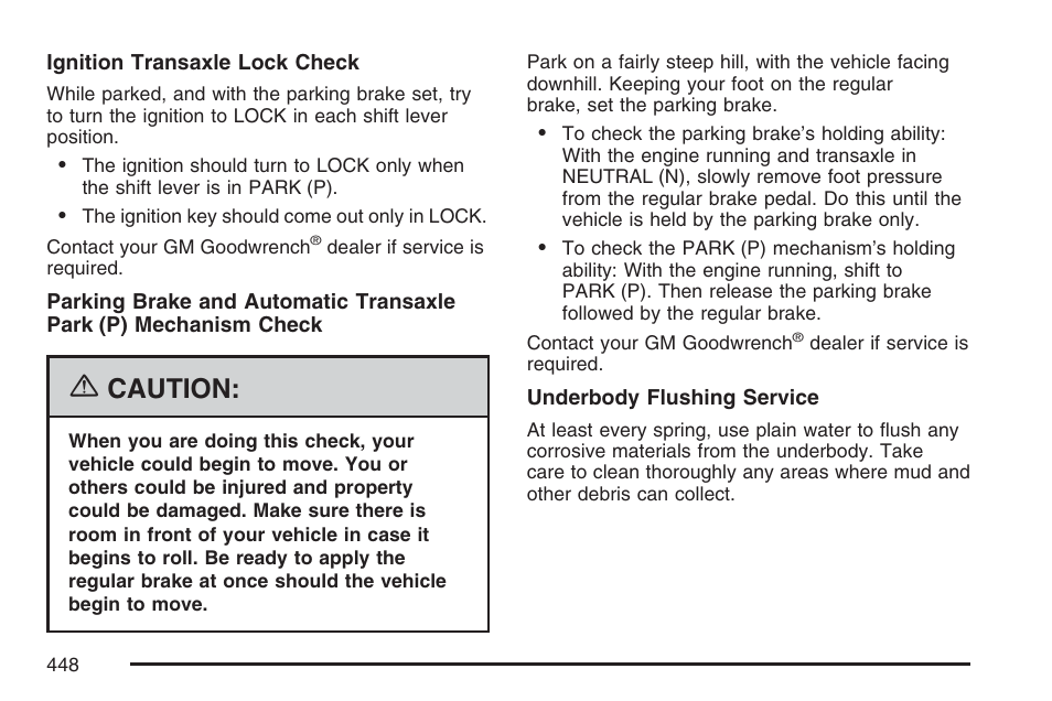 Caution | Pontiac 2007 Torrent User Manual | Page 448 / 490