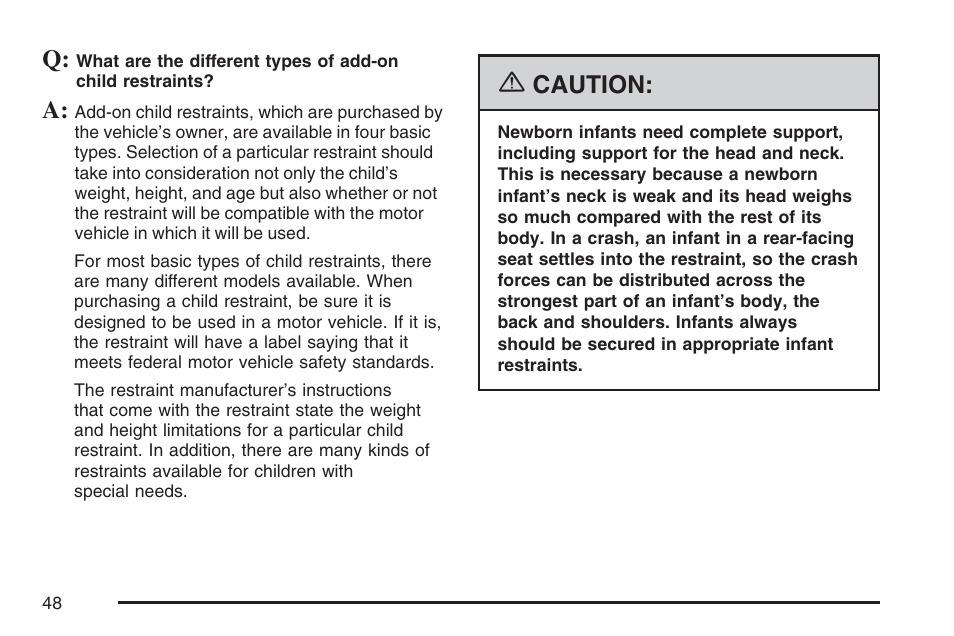 Caution | Pontiac 2007 Torrent User Manual | Page 48 / 490