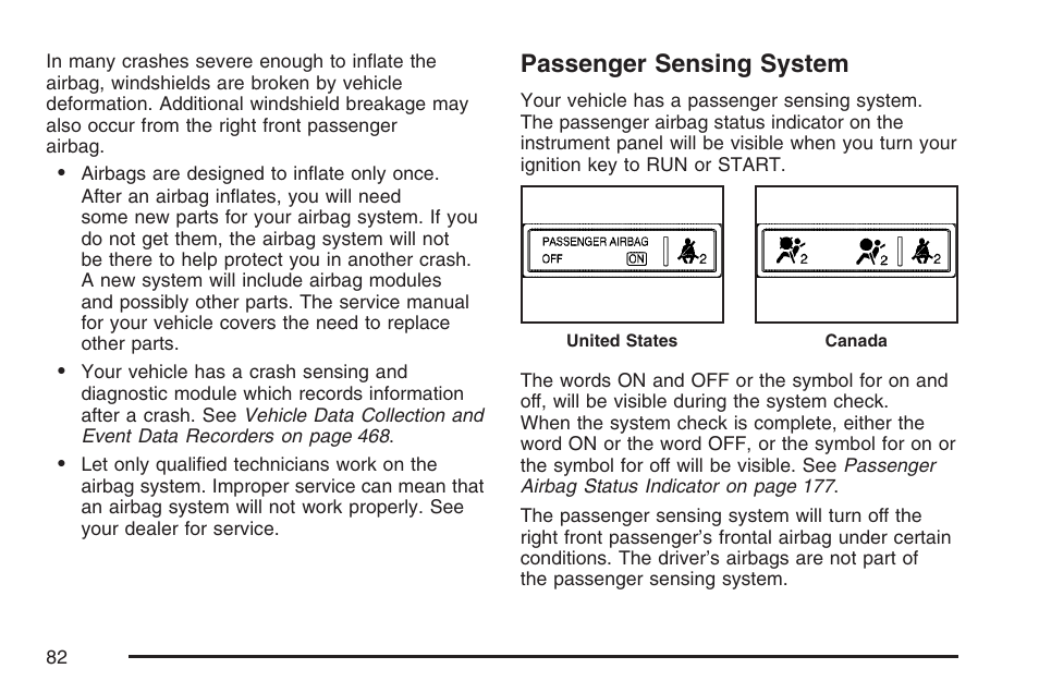 Passenger sensing system | Pontiac 2007 Torrent User Manual | Page 82 / 490