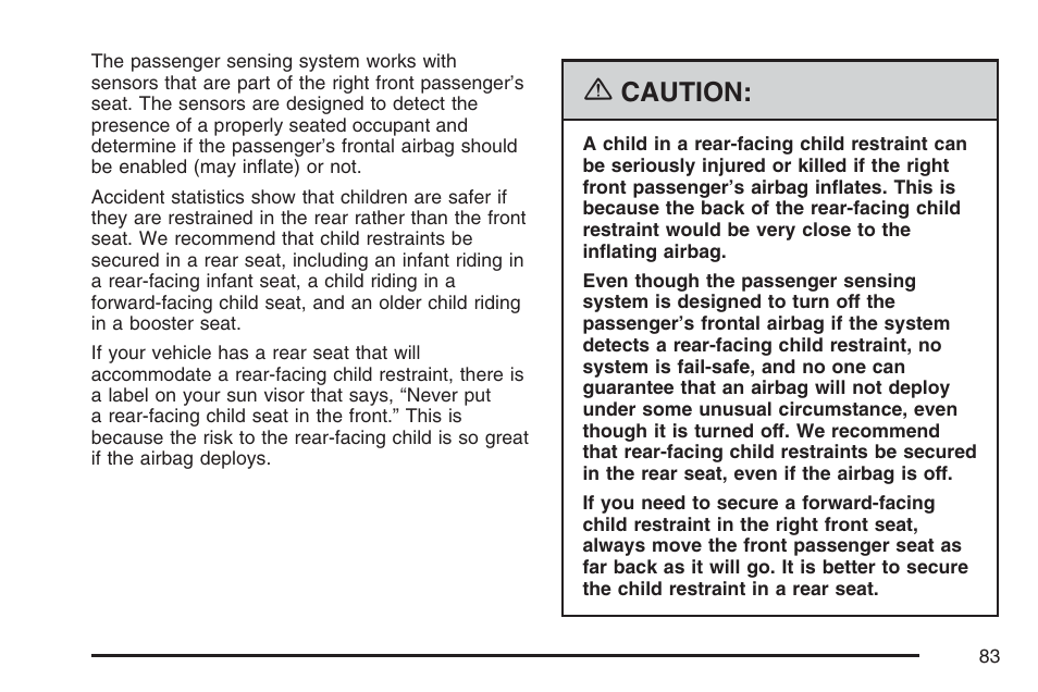 Caution | Pontiac 2007 Torrent User Manual | Page 83 / 490