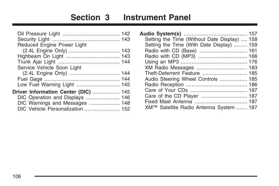 Pontiac 2007 Solstice User Manual | Page 106 / 396