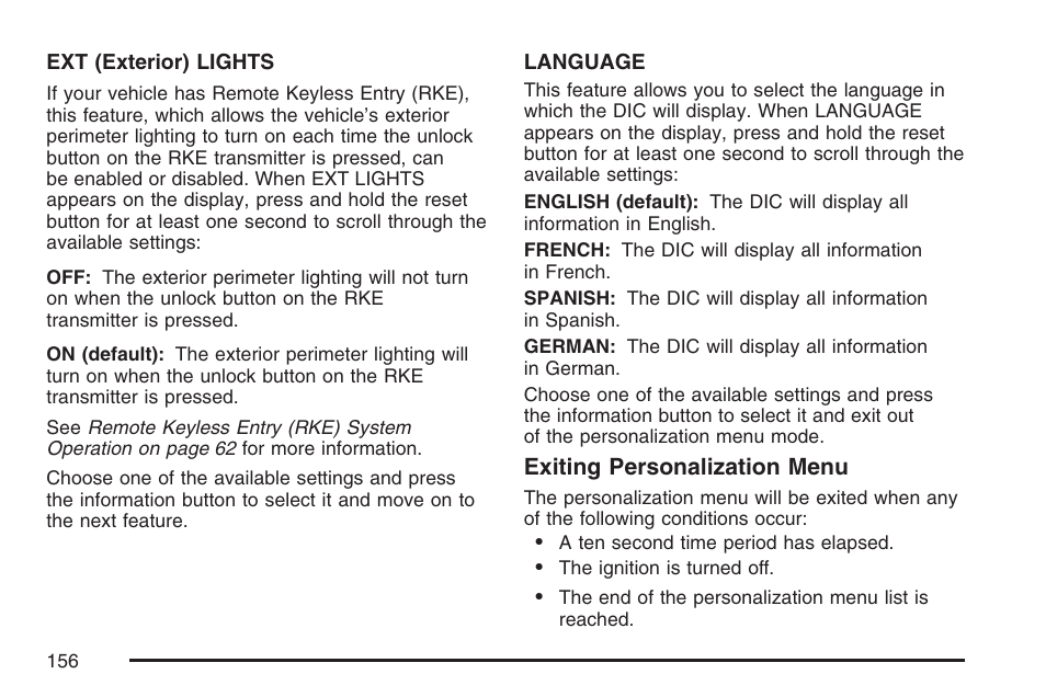 Pontiac 2007 Solstice User Manual | Page 156 / 396