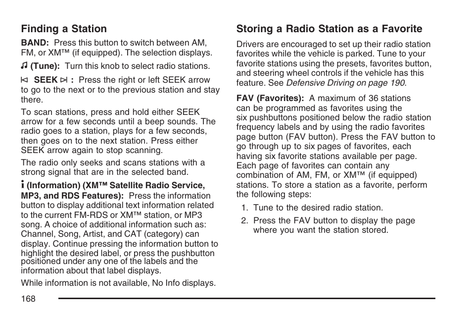 Pontiac 2007 Solstice User Manual | Page 168 / 396