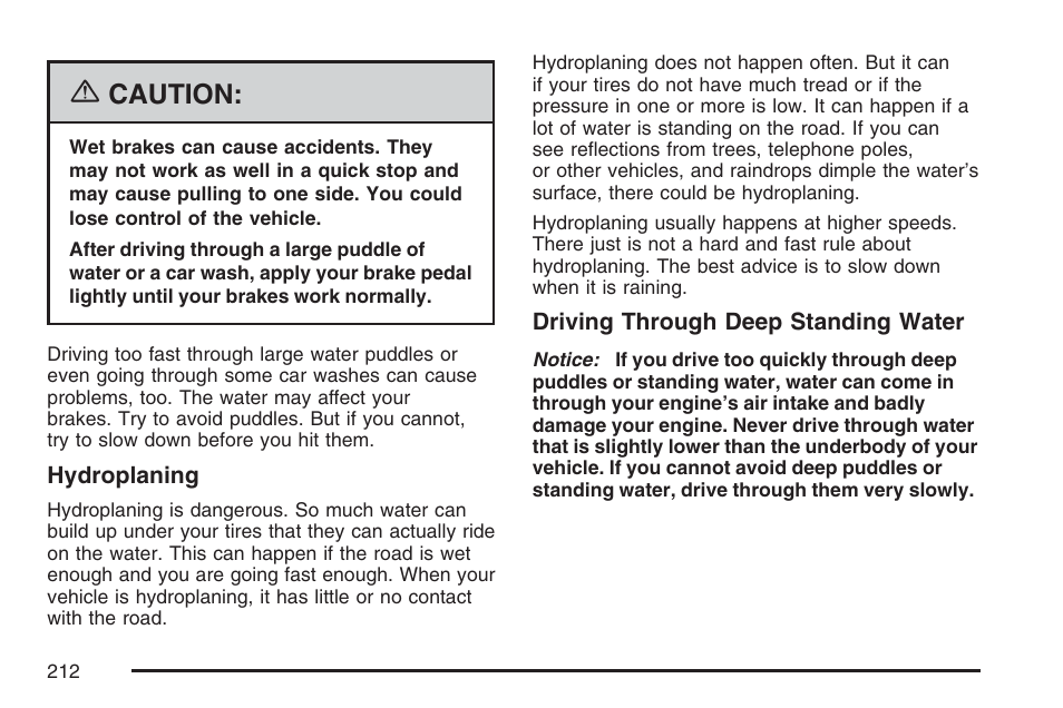 Caution | Pontiac 2007 Solstice User Manual | Page 212 / 396