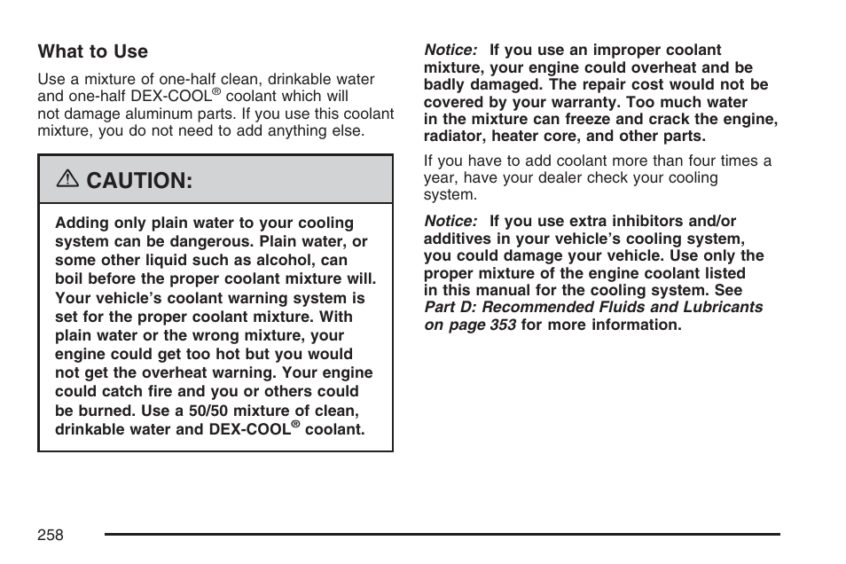 Caution | Pontiac 2007 Solstice User Manual | Page 258 / 396