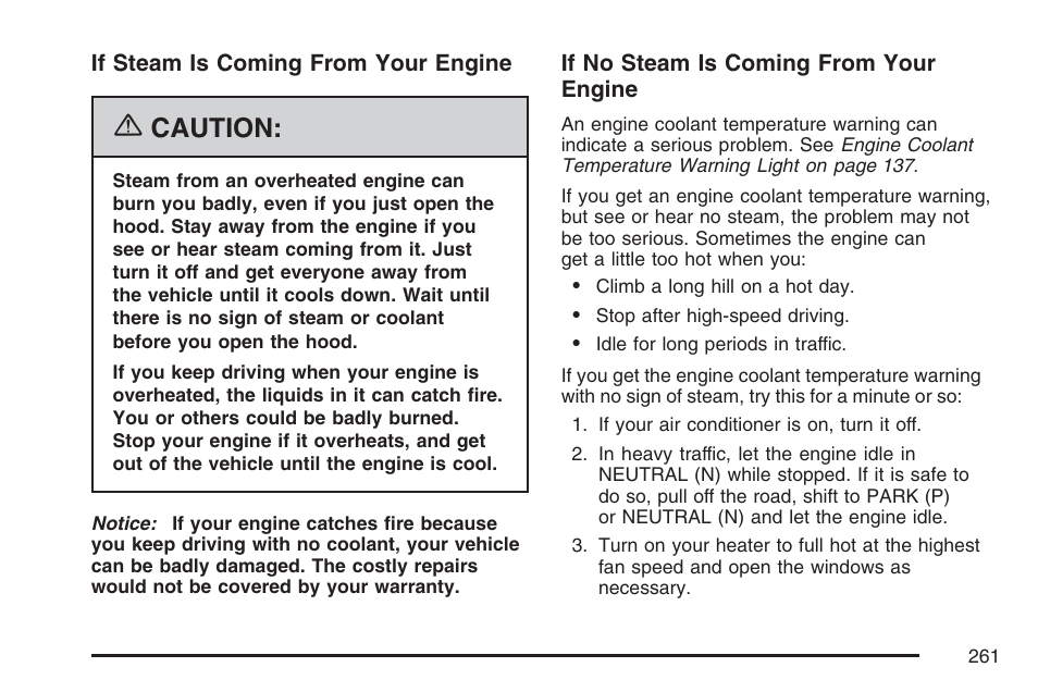 Caution | Pontiac 2007 Solstice User Manual | Page 261 / 396