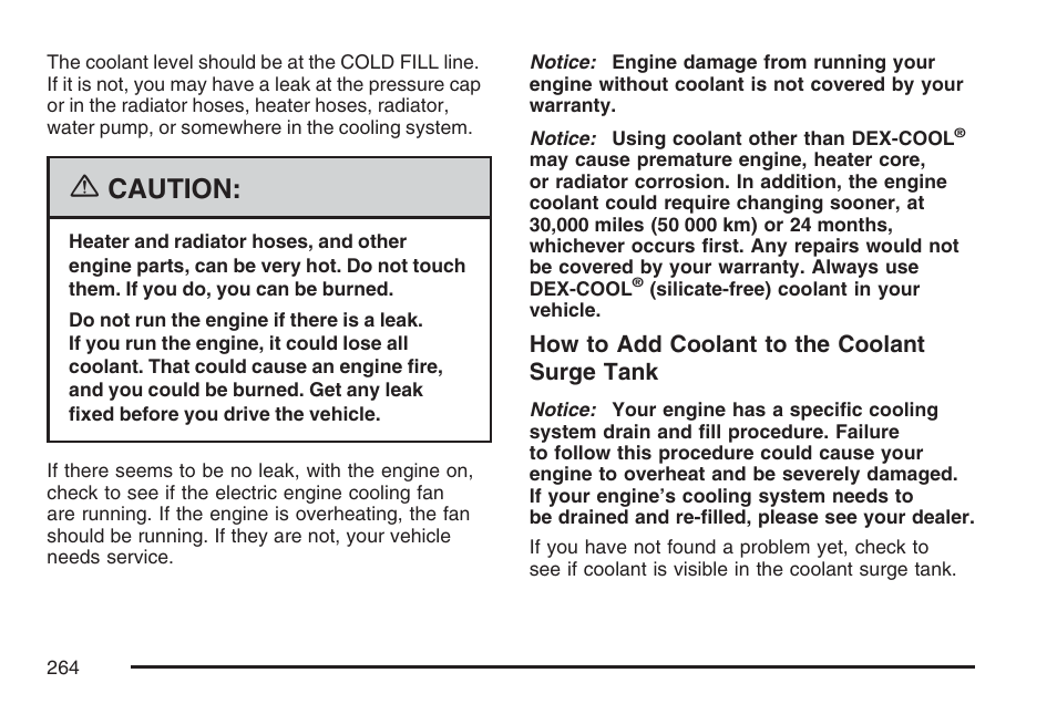 Caution | Pontiac 2007 Solstice User Manual | Page 264 / 396