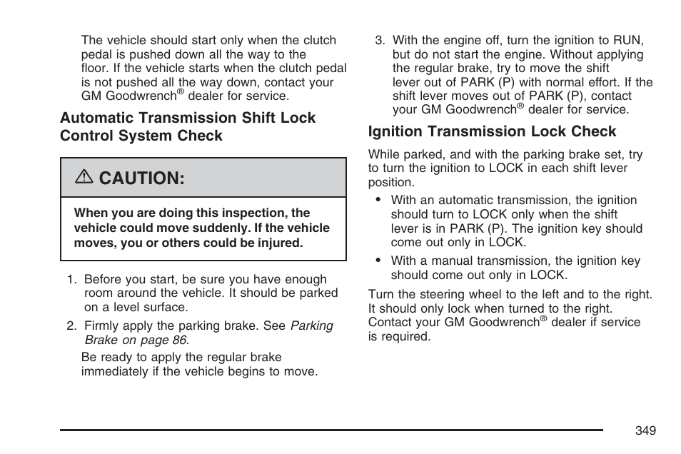 Caution | Pontiac 2007 Solstice User Manual | Page 349 / 396