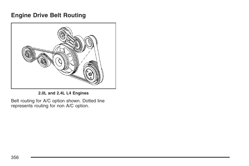 Engine drive belt routing | Pontiac 2007 Solstice User Manual | Page 356 / 396