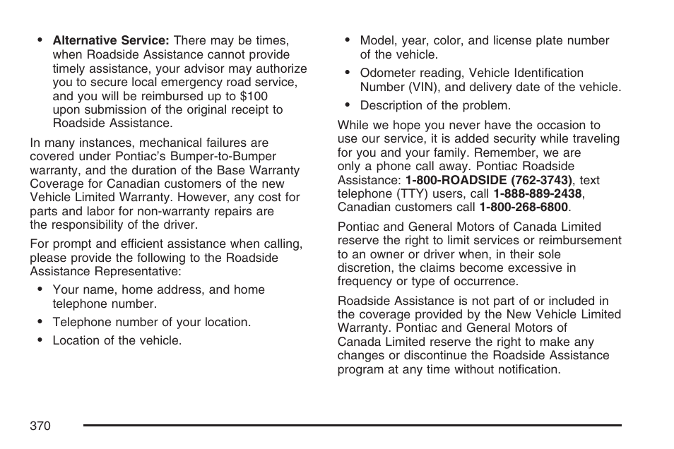 Pontiac 2007 Solstice User Manual | Page 370 / 396