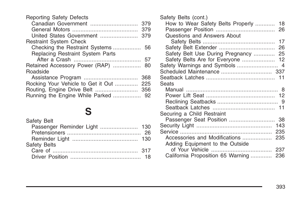 Pontiac 2007 Solstice User Manual | Page 393 / 396