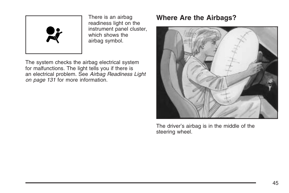 Where are the airbags | Pontiac 2007 Solstice User Manual | Page 45 / 396