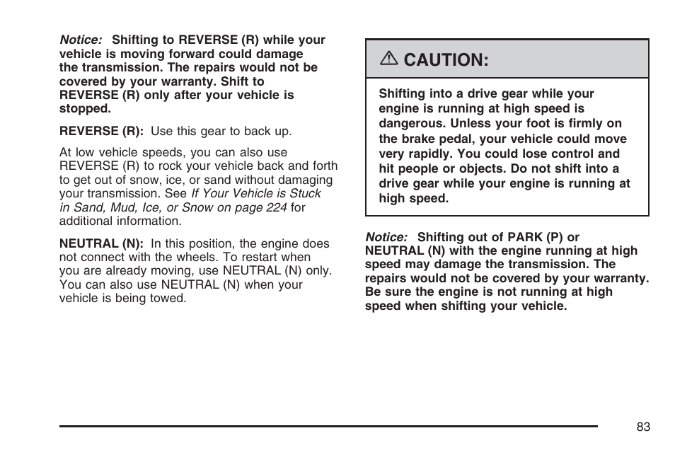 Caution | Pontiac 2007 Solstice User Manual | Page 83 / 396