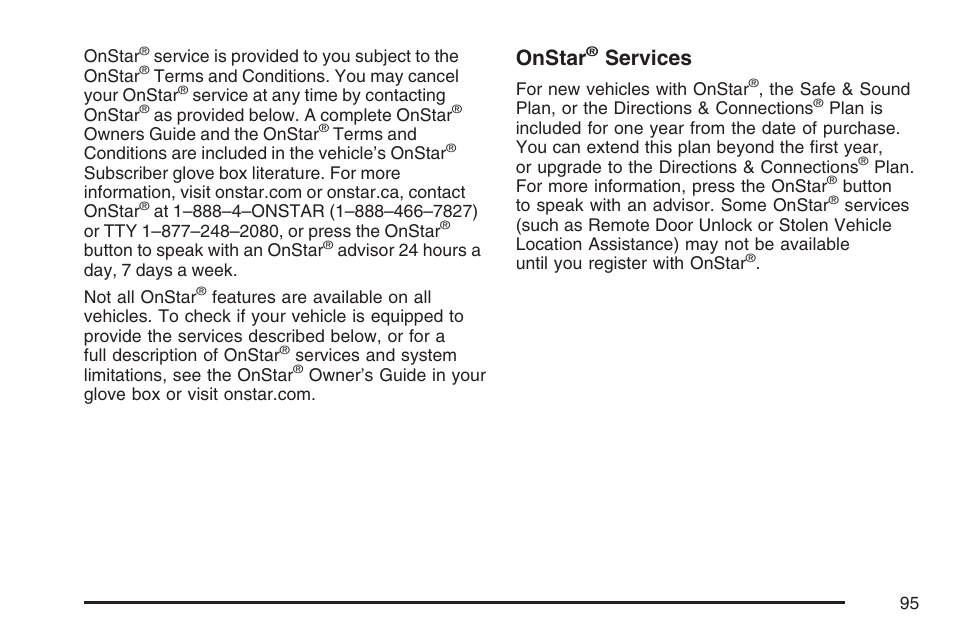 Onstar, Services | Pontiac 2007 Solstice User Manual | Page 95 / 396