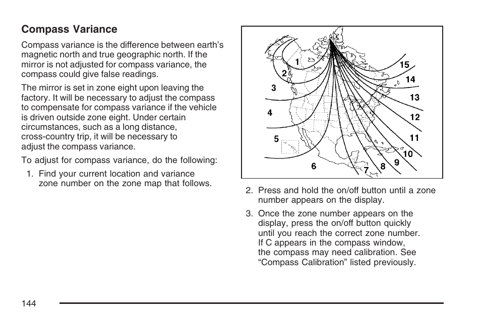 Compass variance | Pontiac 2007 G6 User Manual | Page 144 / 486