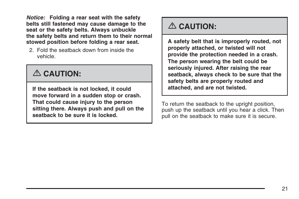 Caution | Pontiac 2007 G6 User Manual | Page 21 / 486