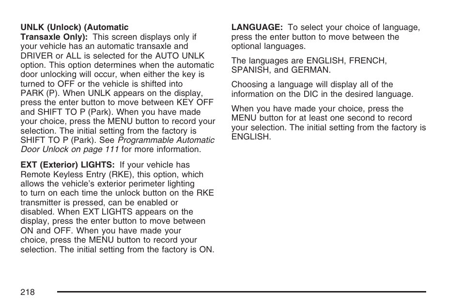 Pontiac 2007 G6 User Manual | Page 218 / 486