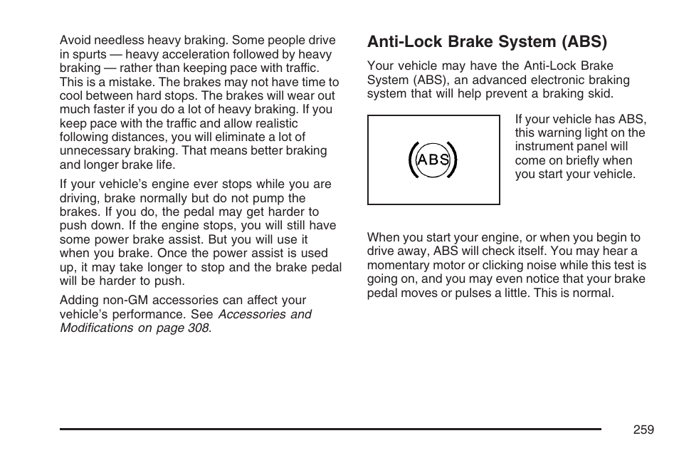 Anti-lock brake system (abs) | Pontiac 2007 G6 User Manual | Page 259 / 486