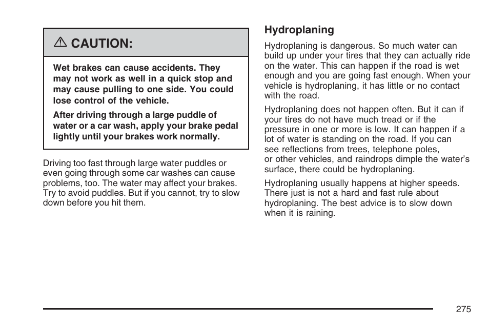 Caution | Pontiac 2007 G6 User Manual | Page 275 / 486