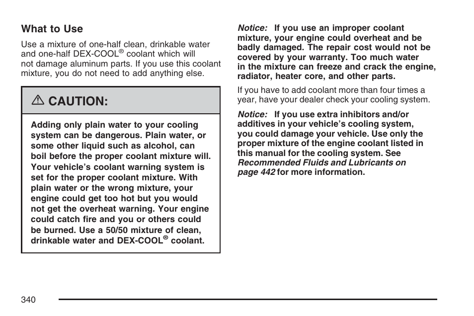 Caution | Pontiac 2007 G6 User Manual | Page 340 / 486