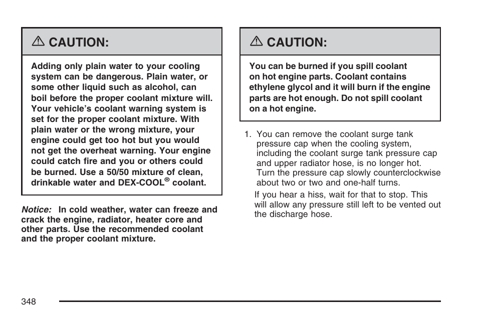 Caution | Pontiac 2007 G6 User Manual | Page 348 / 486
