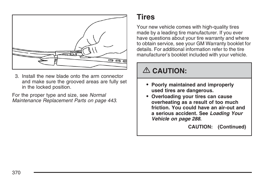 Tires, Caution | Pontiac 2007 G6 User Manual | Page 370 / 486