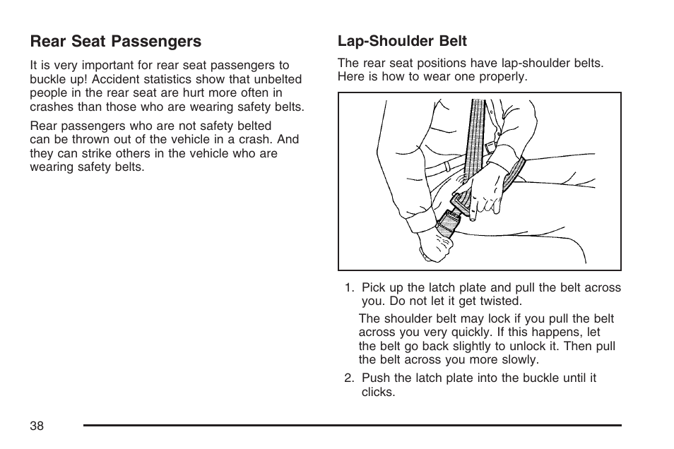 Rear seat passengers | Pontiac 2007 G6 User Manual | Page 38 / 486