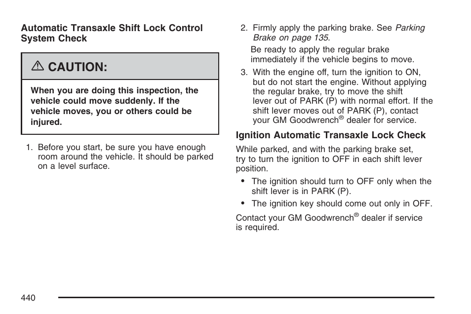 Caution | Pontiac 2007 G6 User Manual | Page 440 / 486