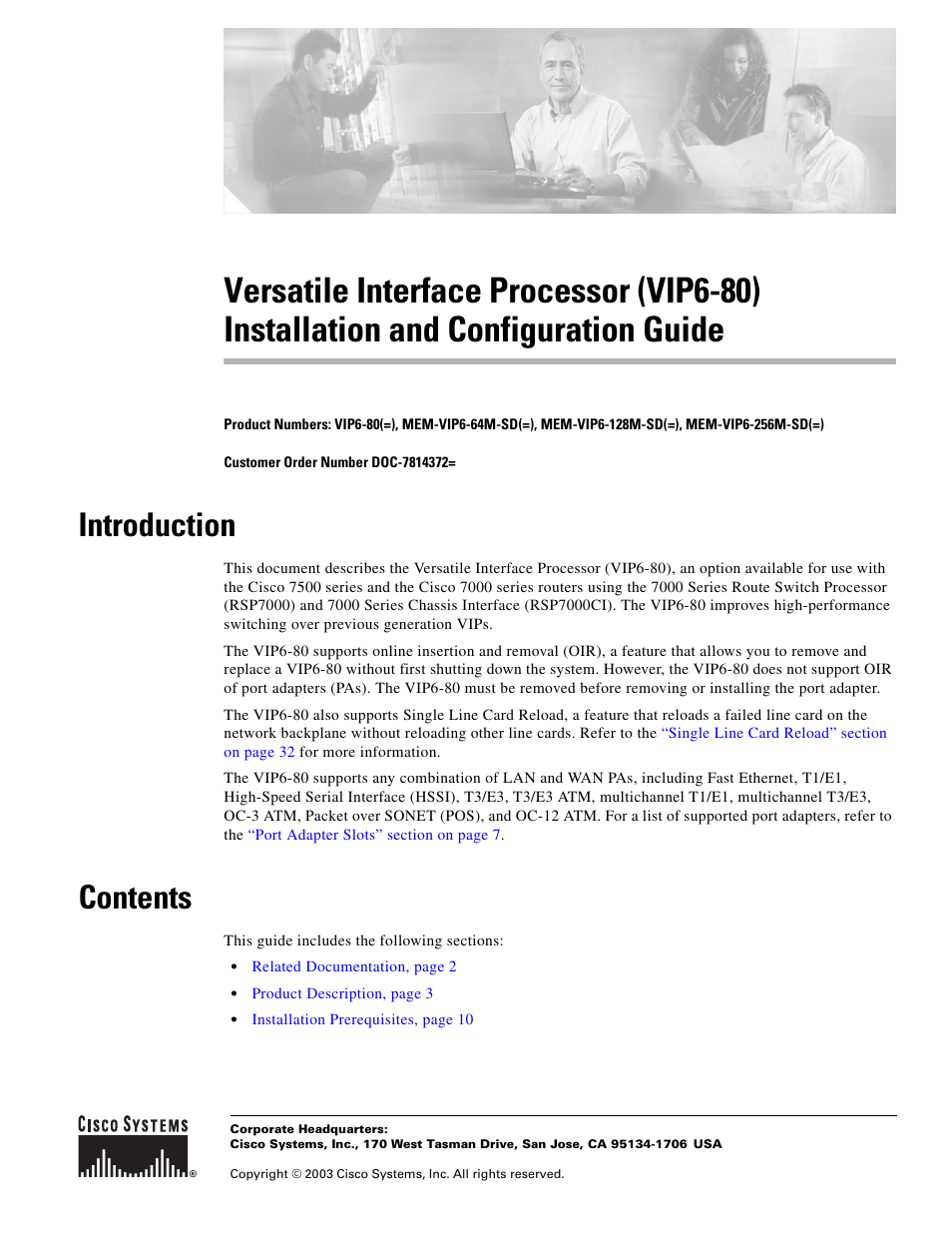 Cisco (VIP6-80) User Manual | 40 pages