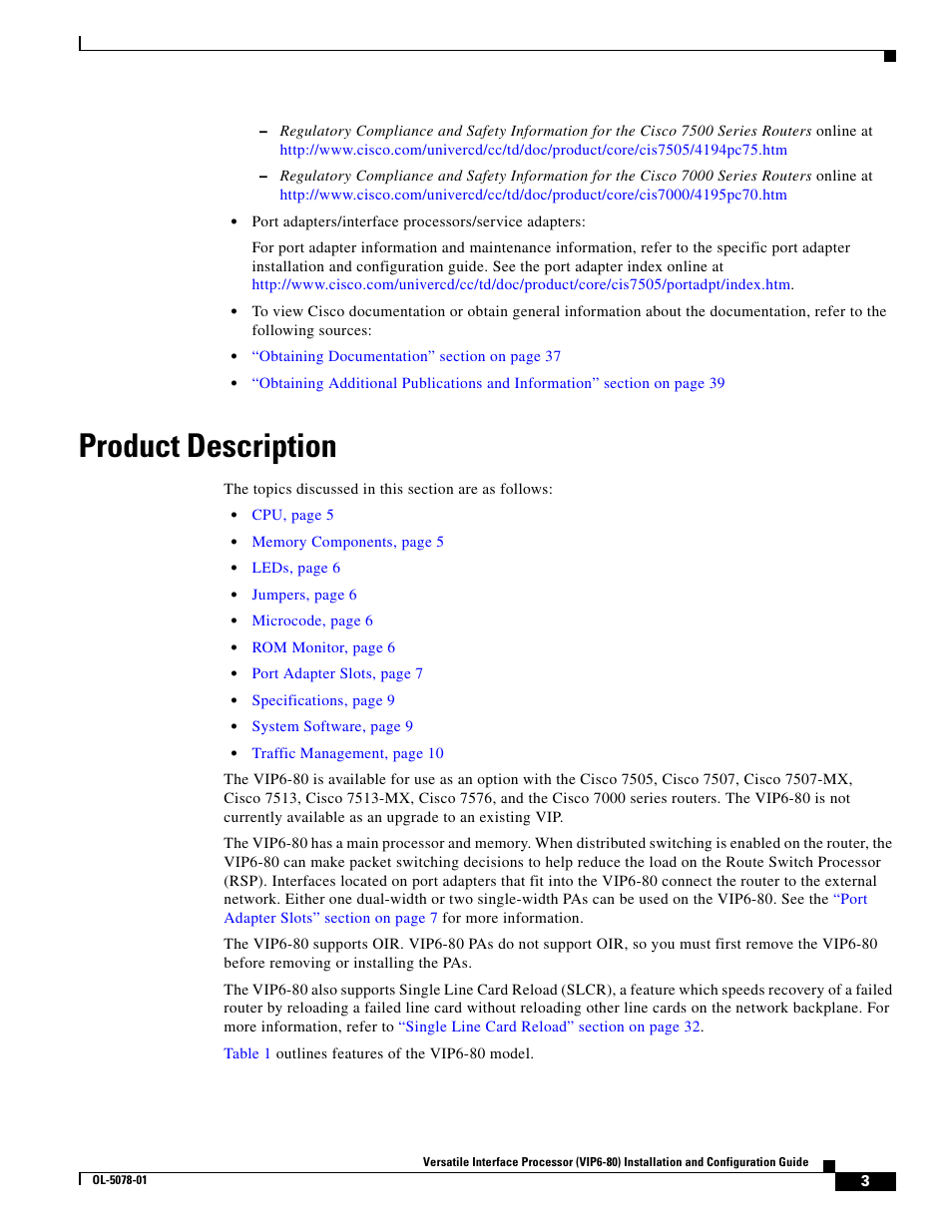 Product description | Cisco (VIP6-80) User Manual | Page 3 / 40