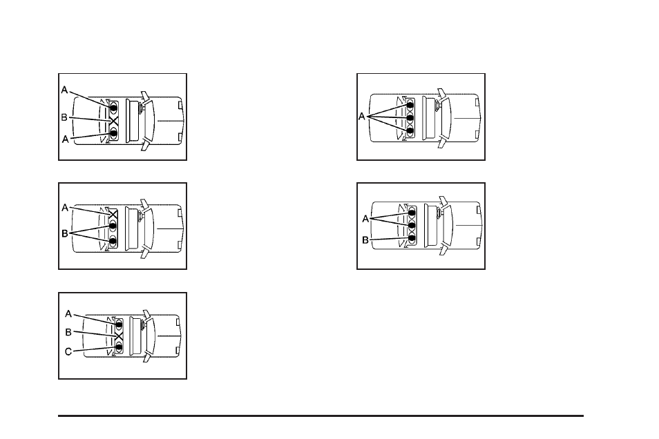 Configurations for use of two child restraints, Configurations for use of three child restraints | Pontiac 2006 Torrent User Manual | Page 47 / 368