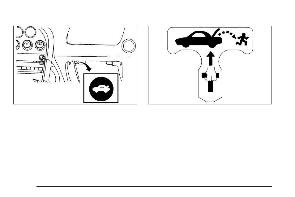 Remote trunk release, Emergency trunk release handle | Pontiac 2006 Solstice User Manual | Page 60 / 328
