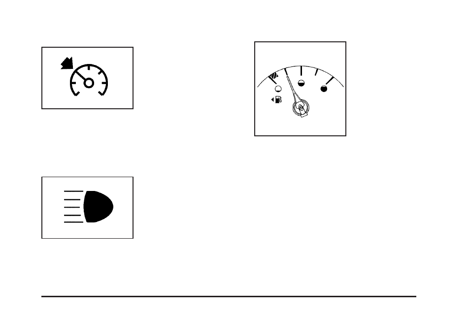 Cruise control light, Highbeam on light, Fuel gage | Pontiac 2006 Grand Prix User Manual | Page 169 / 472
