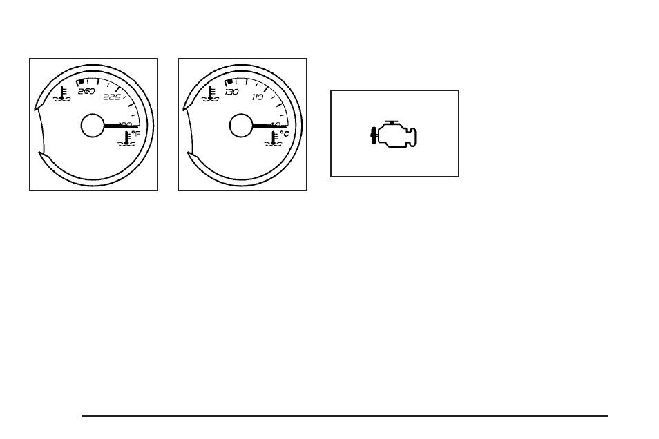 Engine coolant temperature gage, Malfunction indicator lamp | Pontiac 2006 G6 User Manual | Page 170 / 416