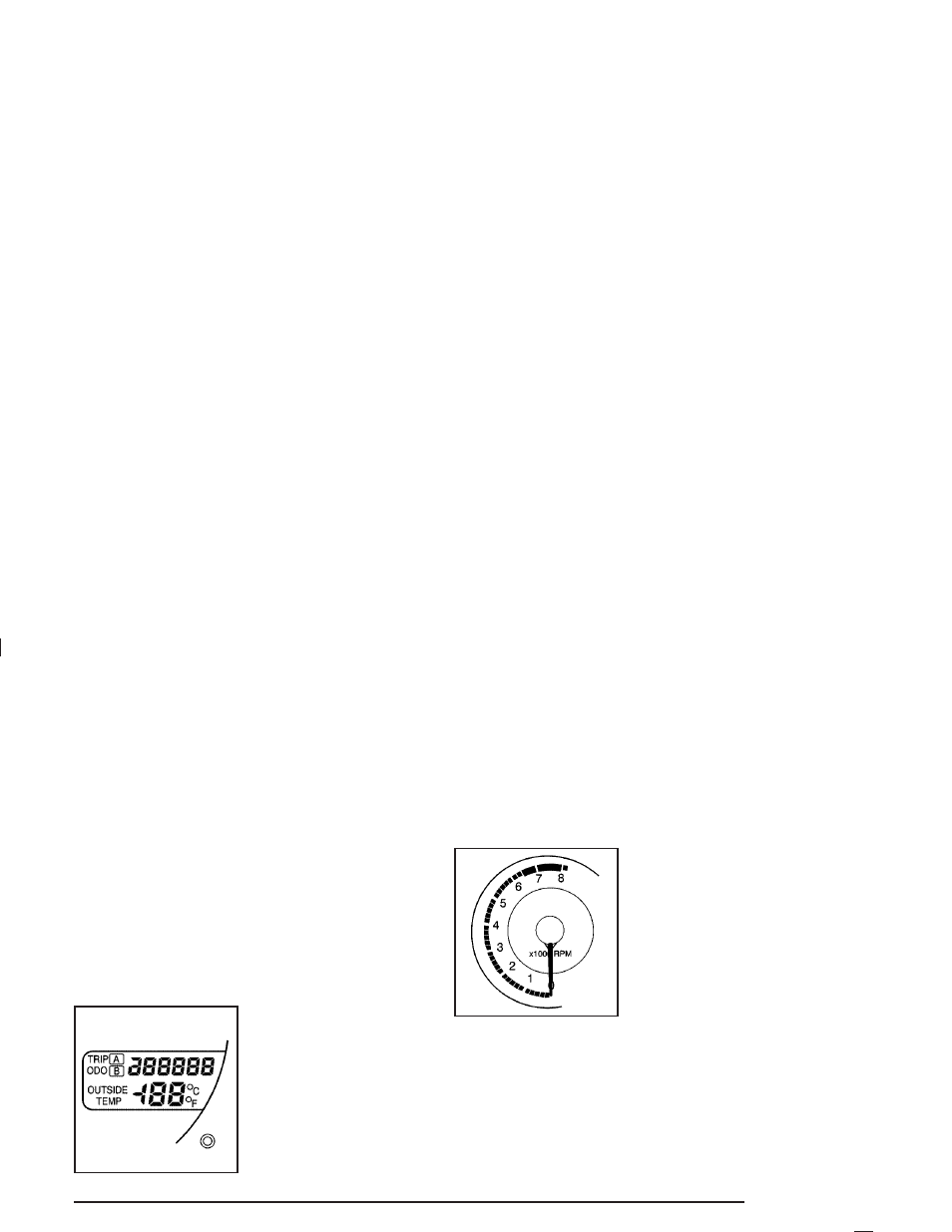 Speedometer and odometer, Trip odometers, Tachometer | Pontiac 2005 Vibe User Manual | Page 137 / 374