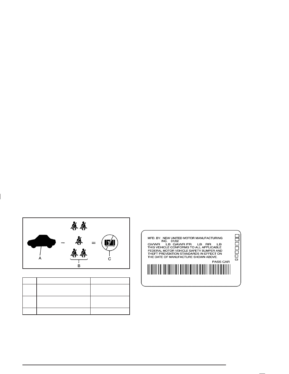 Certification label | Pontiac 2005 Vibe User Manual | Page 211 / 374