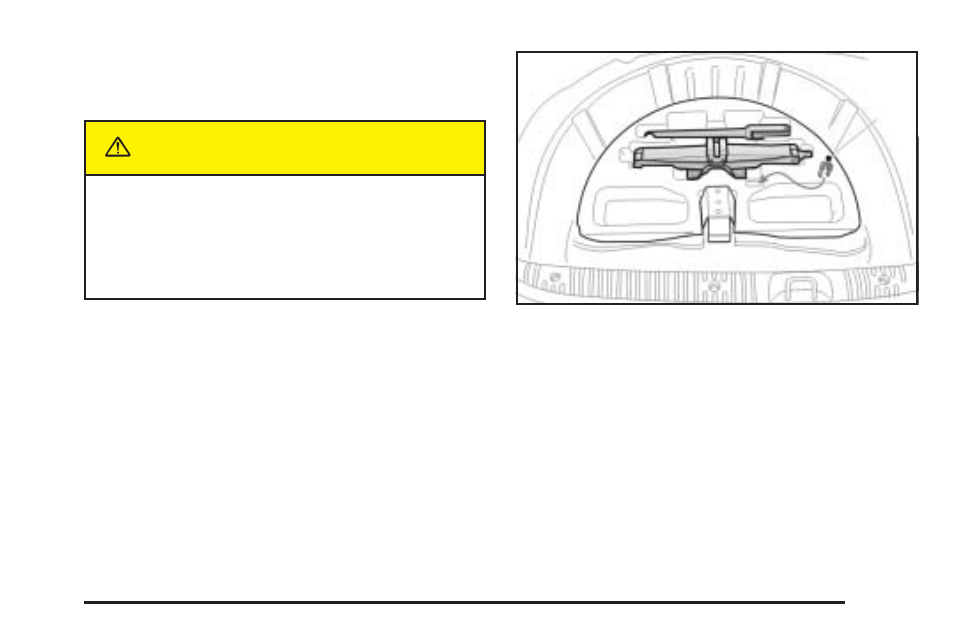 Storing a flat or spare tire and tools, Storing a flat or spare tire and tools -75, Caution | Pontiac 2005 GTO User Manual | Page 261 / 318