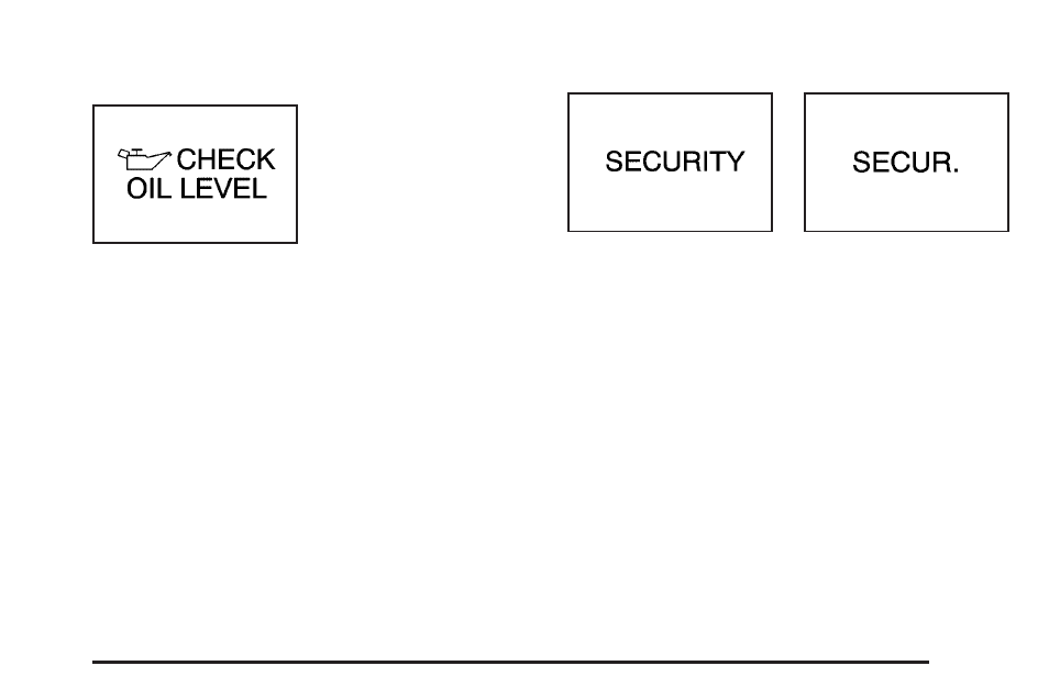 Check oil level light, Security light, Check oil level light -53 security light -53 | Pontiac 2005 Bonneville User Manual | Page 165 / 438
