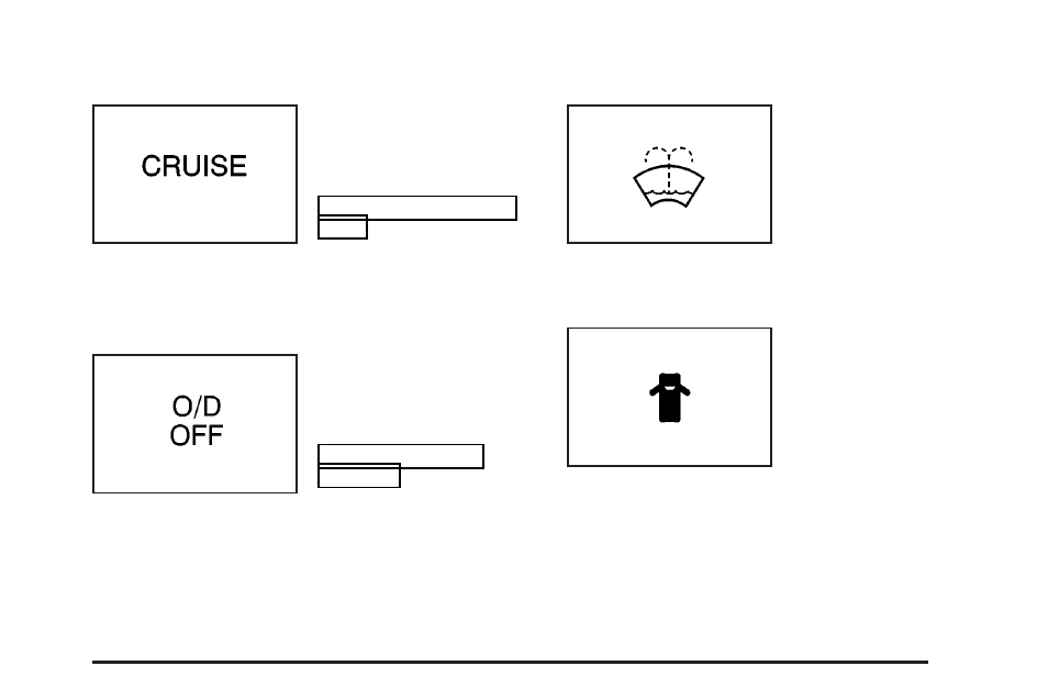 Cruise control light, Overdrive off light, Low washer fluid warning light | Door ajar light | Pontiac 2004 Vibe User Manual | Page 145 / 370